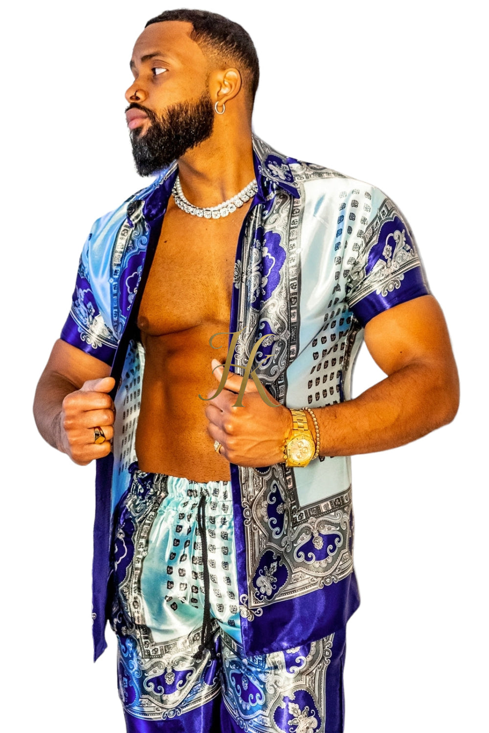 Mens Luxury Silk Dress Set Outfits