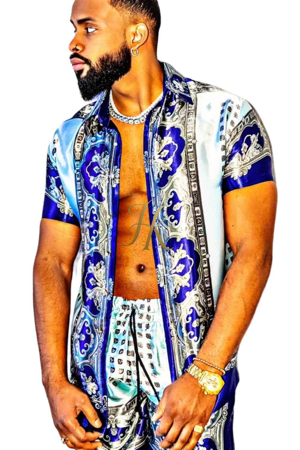 Mens Luxury Silk Dress Set Outfits