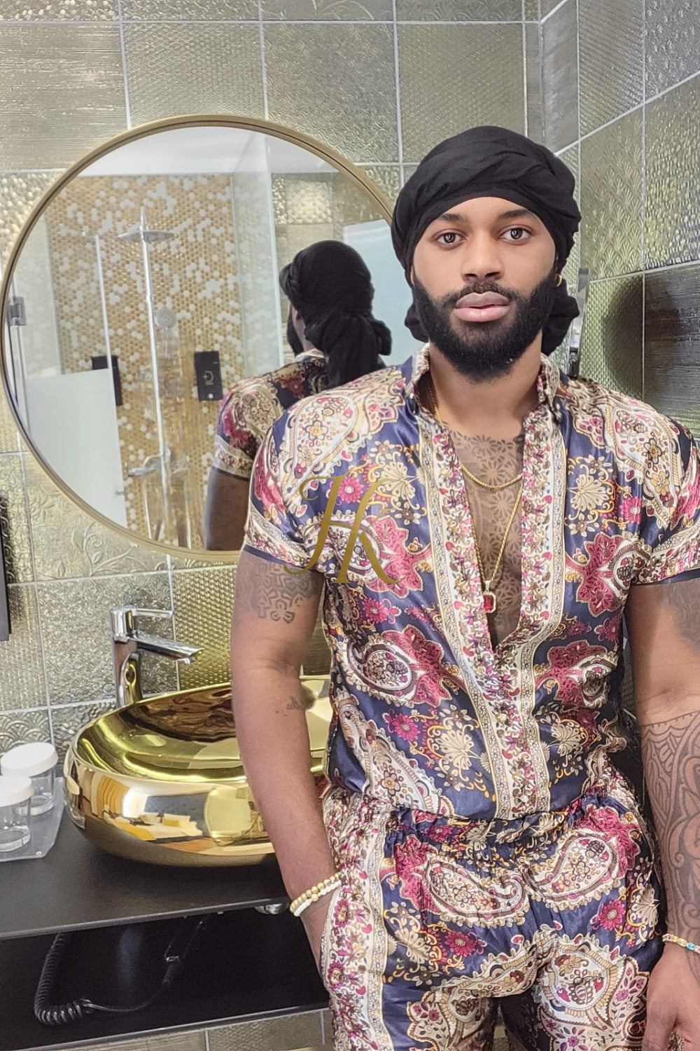 Men's Silk Set - Elevate Your Style with the Le Barroco Model - Perfect for Any Special Occasion - kayibstrore