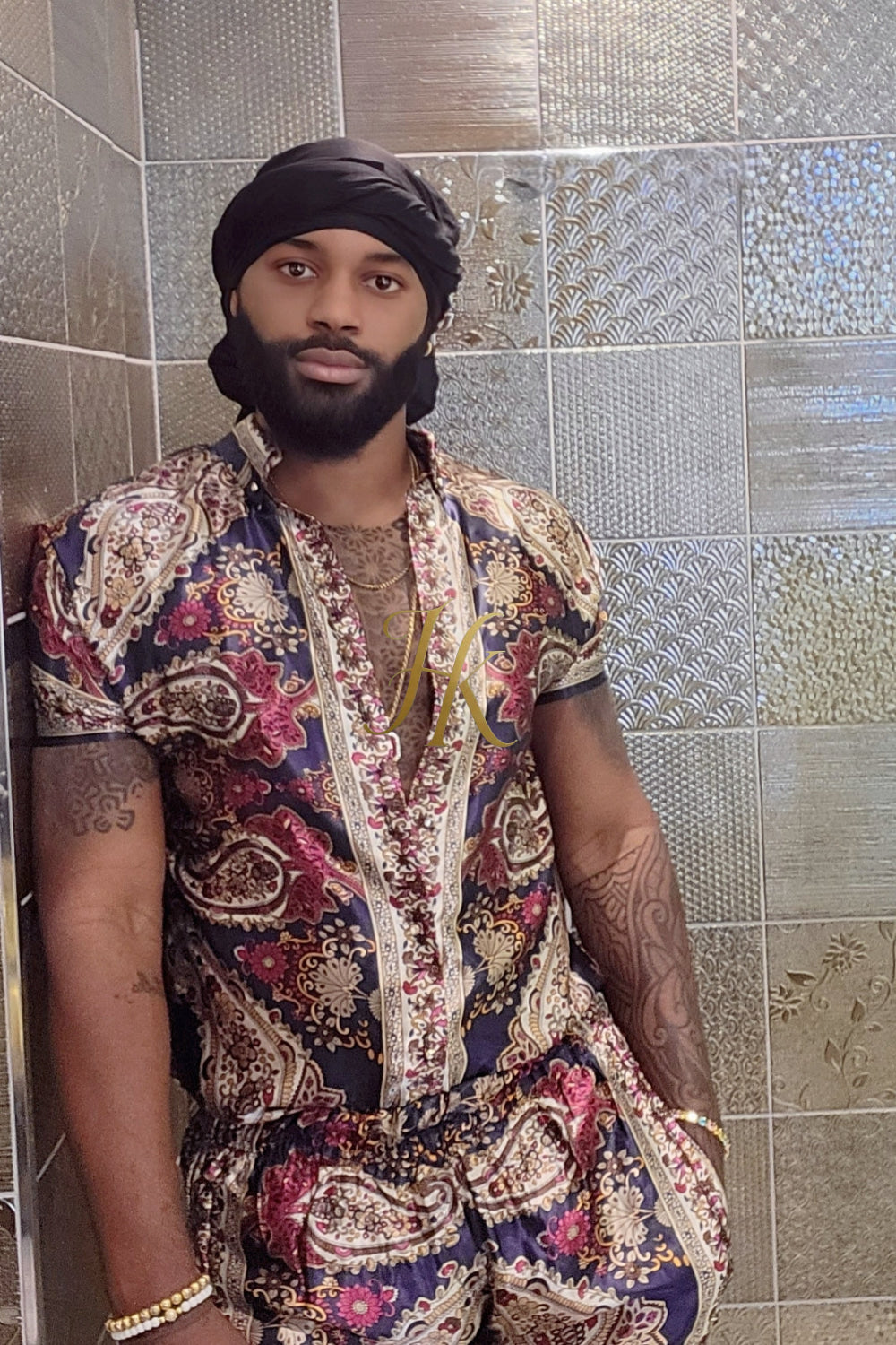 Men's Silk Set - Elevate Your Style with the Le Barroco Model - Perfect for Any Special Occasion - kayibstrore