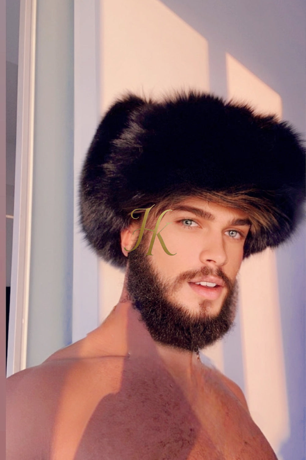 Men's Hat With Earflaps Warm Snow Caps Russian Bomber Cap, 100% Rabbit Fur Hat - kayibstrore