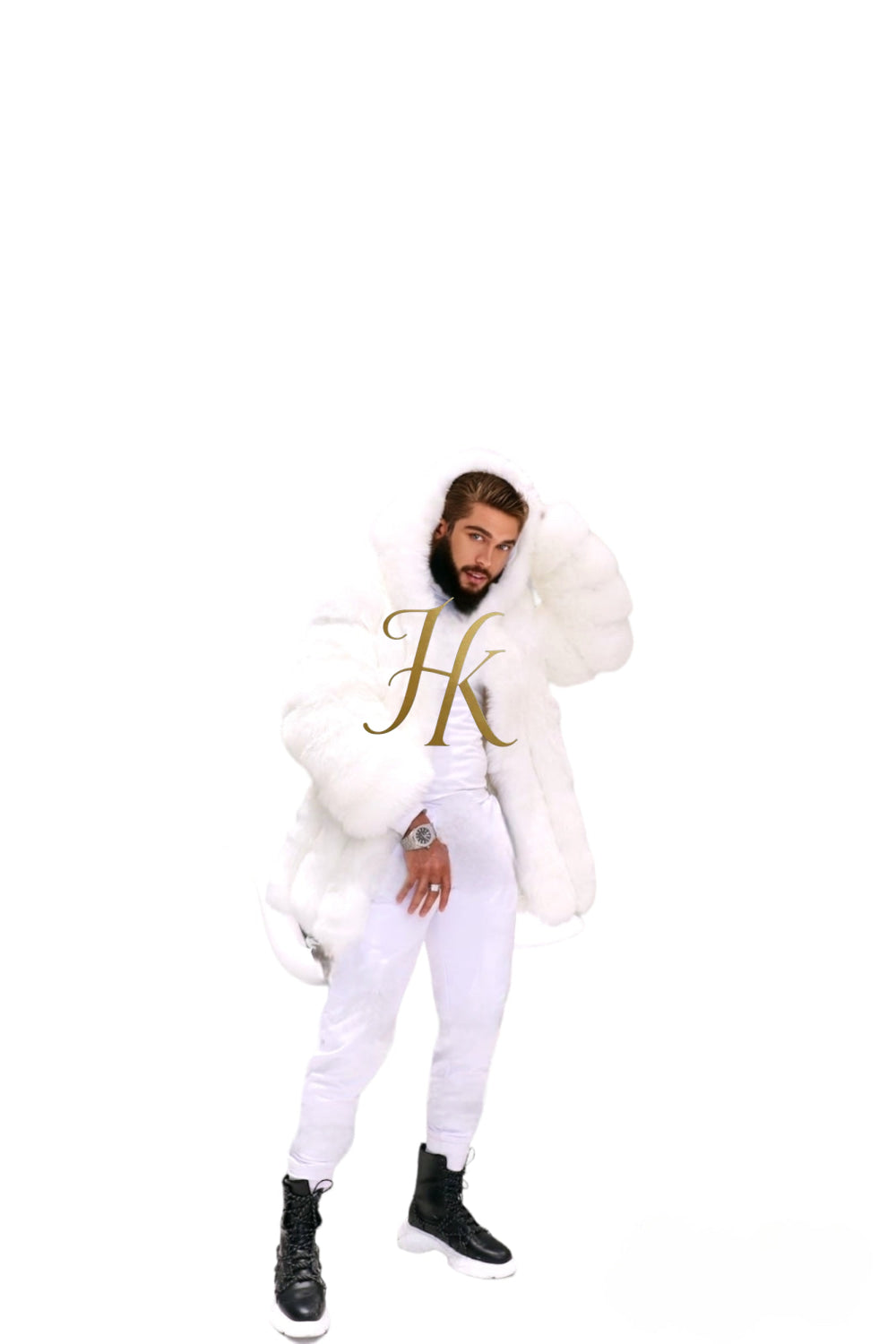 Luxury white Rabbit Fur Car Coat for women and mens- Stay Warm and Stylish this Fall - Genuine Softness Guaranteed - kayibstrore