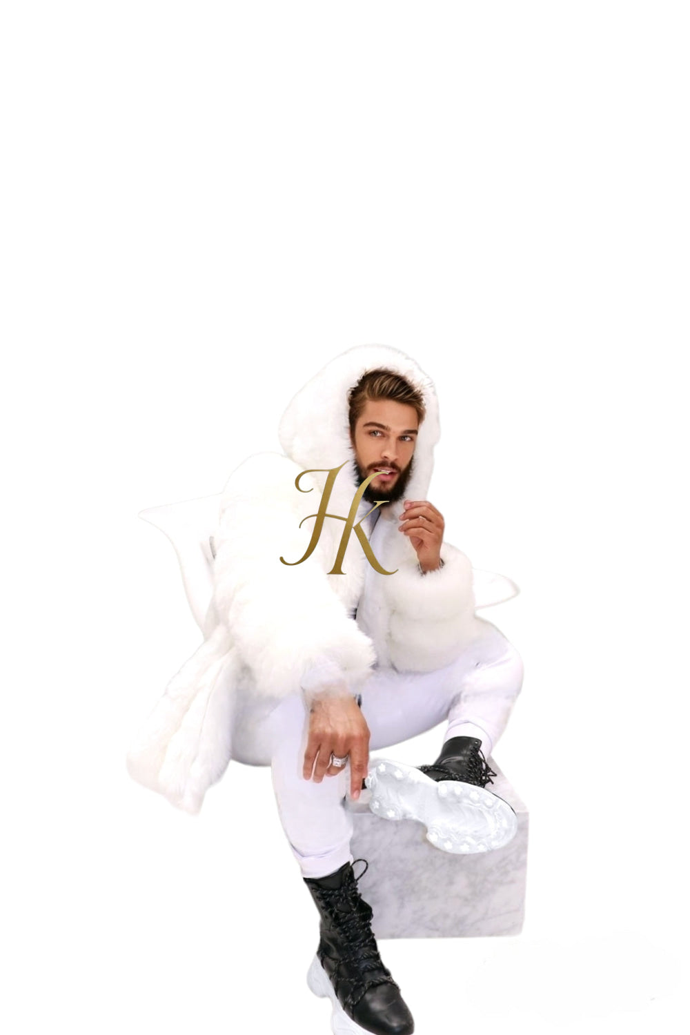 Luxury white Rabbit Fur Car Coat for women and mens- Stay Warm and Stylish this Fall - Genuine Softness Guaranteed - kayibstrore