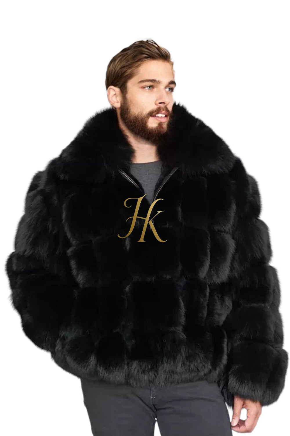 Luxury Black Fox Fur Parka for Men: Embrace Winter in Style - kayibstrore