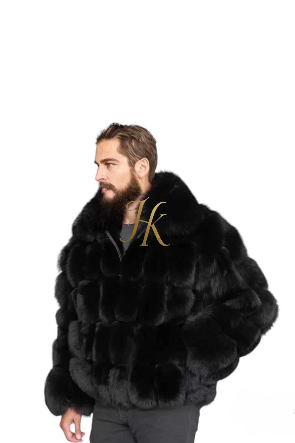 Luxury Black Fox Fur Parka for Men: Embrace Winter in Style - kayibstrore