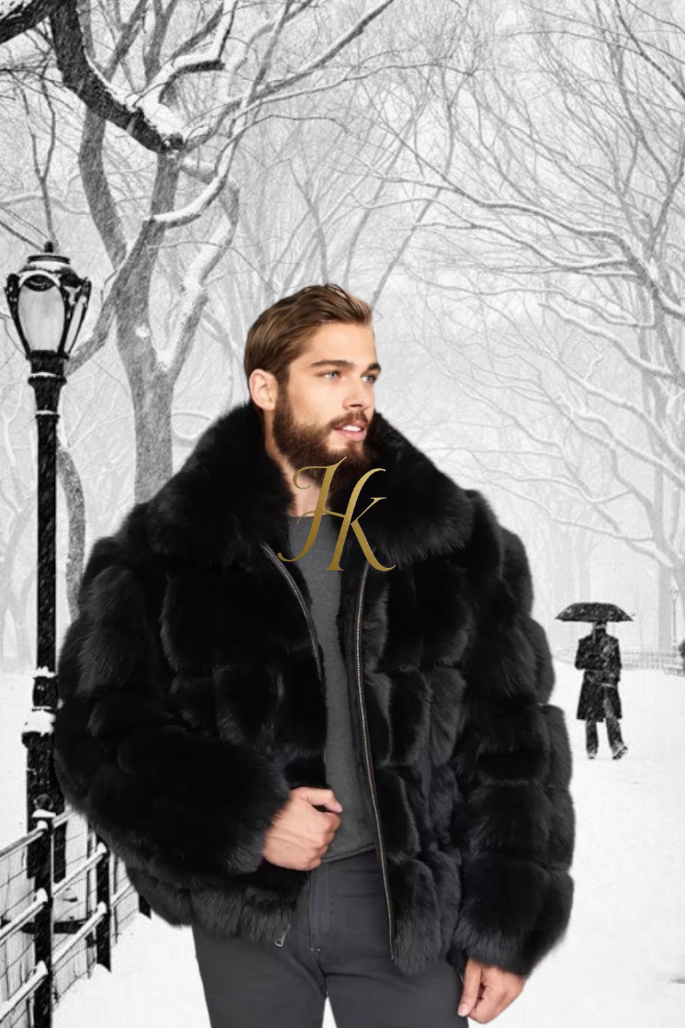Luxury Black Fox Fur Parka for Men: Embrace Winter in Style - kayibstrore