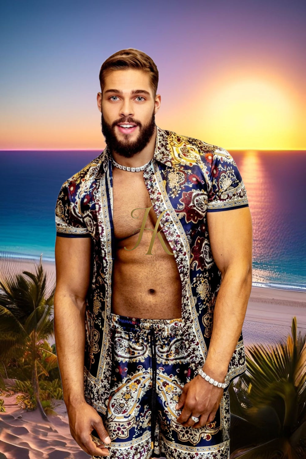 Barocco Outfits Silk Set - Elevate Your Style Game with Luxury and Personalized Fit - kayibstrore