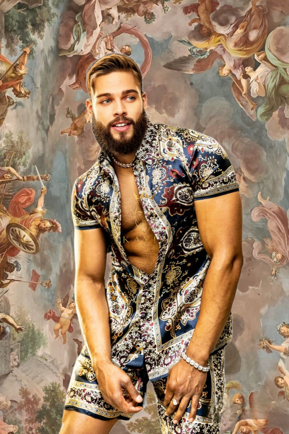 Handmade silk outfits set 2pcs - Anniversary, Christmas, and Festival Gift - Men's Silk Shirt - Rave Outfit - Hippie Clothes - Gift for Him and Her - kayibstrore