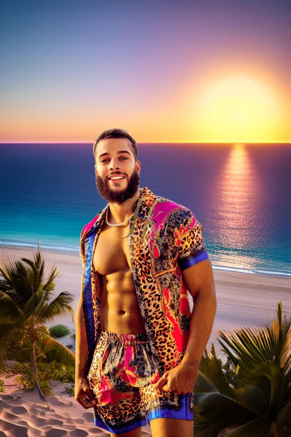 Men's Silk/Satin Shirt Shorts Set - Elevate Your Summer Look - Experience Ultimate Comfort and Style - kayibstrore