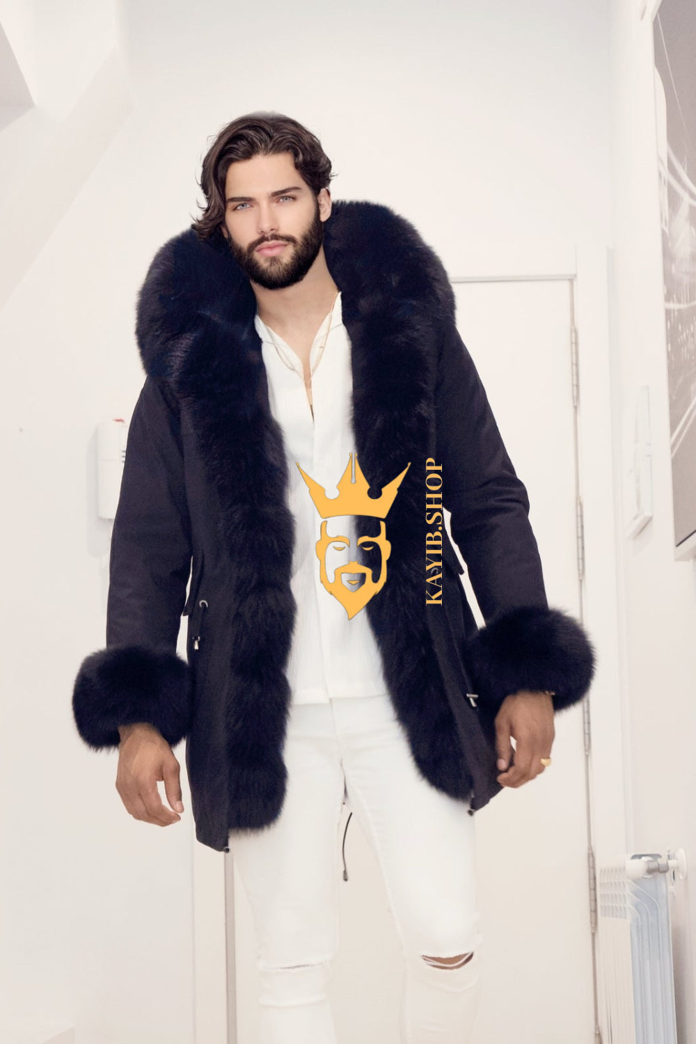 The Ultimate Men's Black Fox Fur Parka: Luxurious Style and Versatility - kayibstrore