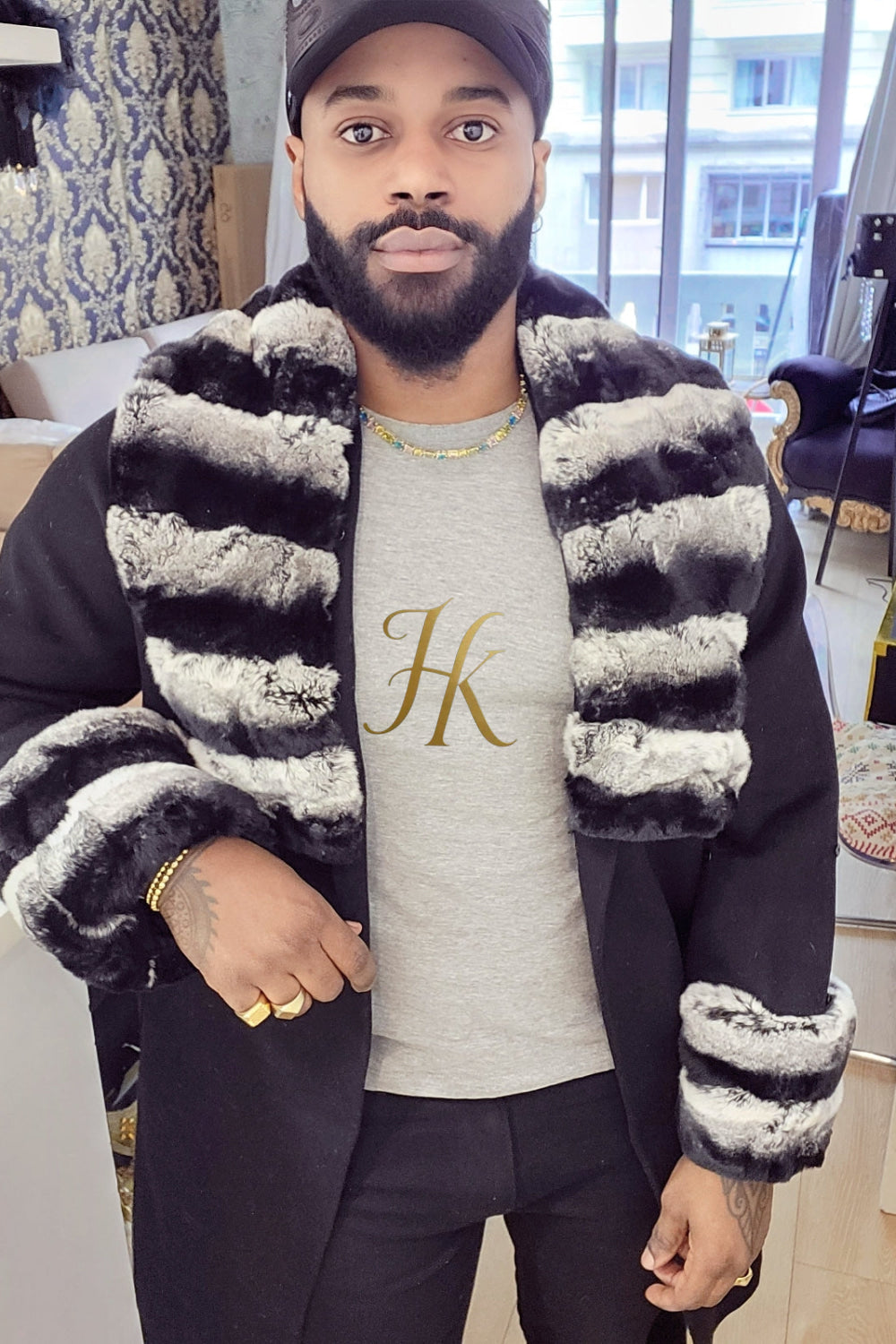 Handmade Premium Cashmere & 100% wool Real Fur Coats: Men's & Women's cashmere Jackets with Rex Rabbit Fur Collar | 100% Cashmere Winter Elegance" - kayibstrore