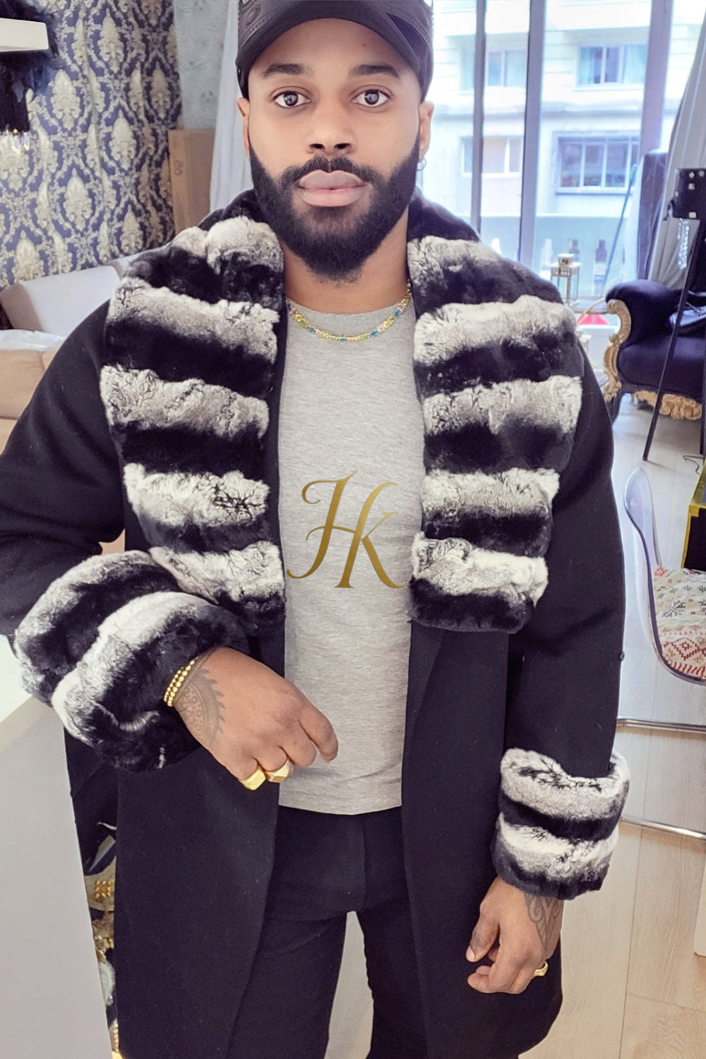 Handmade Premium Cashmere & 100% wool Real Fur Coats: Men's & Women's cashmere Jackets with Rex Rabbit Fur Collar | 100% Cashmere Winter Elegance" - kayibstrore