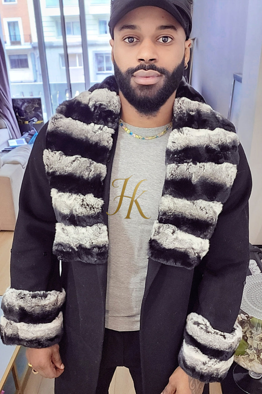Handmade Premium Cashmere & 100% wool Real Fur Coats: Men's & Women's cashmere Jackets with Rex Rabbit Fur Collar | 100% Cashmere Winter Elegance" - kayibstrore
