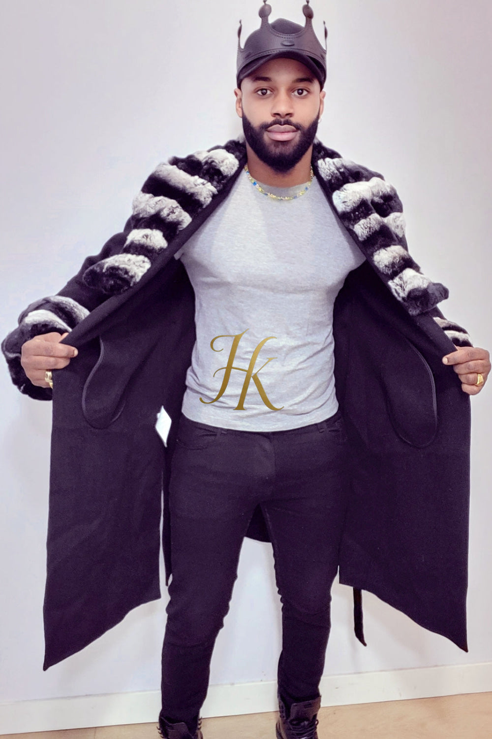 Handmade Premium Cashmere & 100% wool Real Fur Coats: Men's & Women's cashmere Jackets with Rex Rabbit Fur Collar | 100% Cashmere Winter Elegance" - kayibstrore