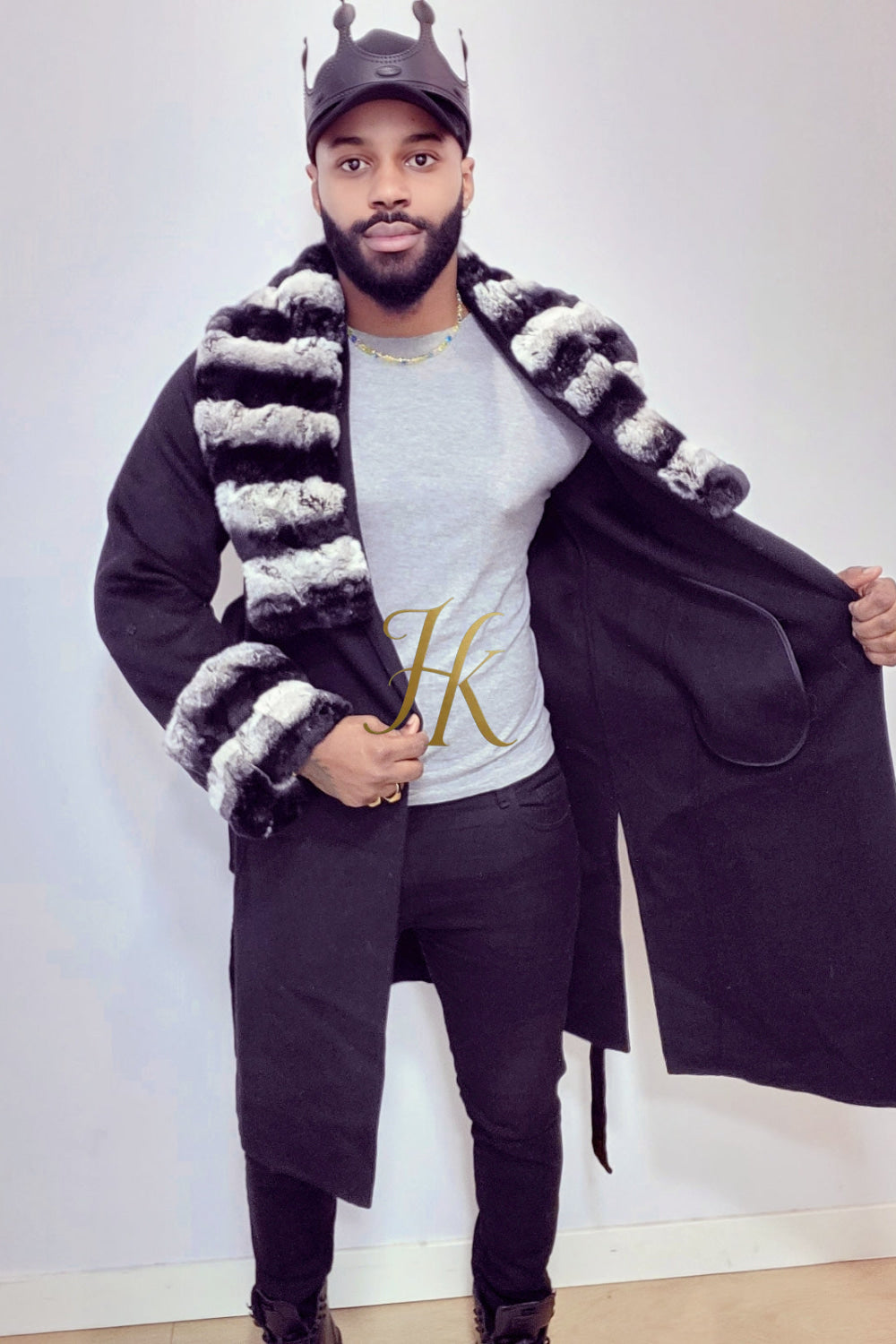 Handmade Premium Cashmere & 100% wool Real Fur Coats: Men's & Women's cashmere Jackets with Rex Rabbit Fur Collar | 100% Cashmere Winter Elegance" - kayibstrore