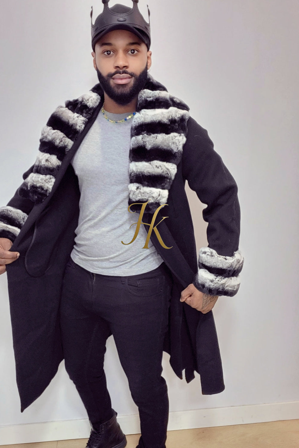 Handmade Premium Cashmere & 100% wool Real Fur Coats: Men's & Women's cashmere Jackets with Rex Rabbit Fur Collar | 100% Cashmere Winter Elegance" - kayibstrore