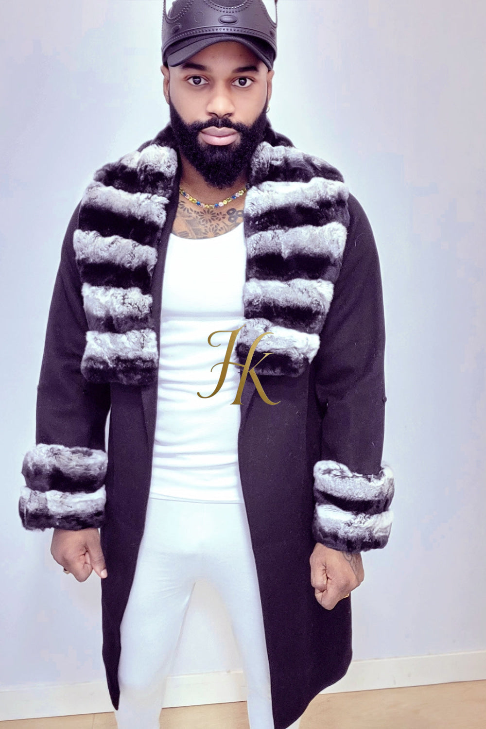 Handmade Premium Cashmere & 100% wool Real Fur Coats: Men's & Women's cashmere Jackets with Rex Rabbit Fur Collar | 100% Cashmere Winter Elegance" - kayibstrore