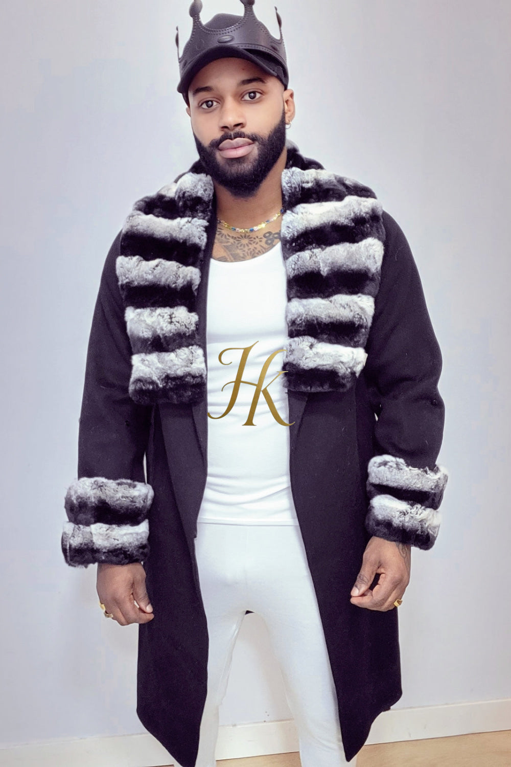 Handmade Premium Cashmere & 100% wool Real Fur Coats: Men's & Women's cashmere Jackets with Rex Rabbit Fur Collar | 100% Cashmere Winter Elegance" - kayibstrore