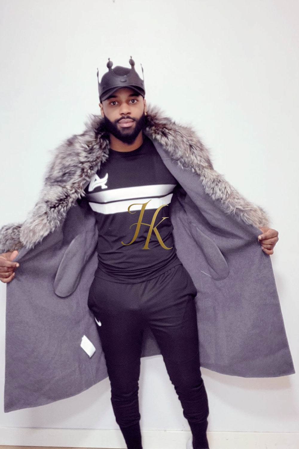 Handmade Luxury Cashmere Cardigan with Natural Silver Fox Fur Collar | Winter Wool Blend Outerwear for Men and Women - kayibstrore