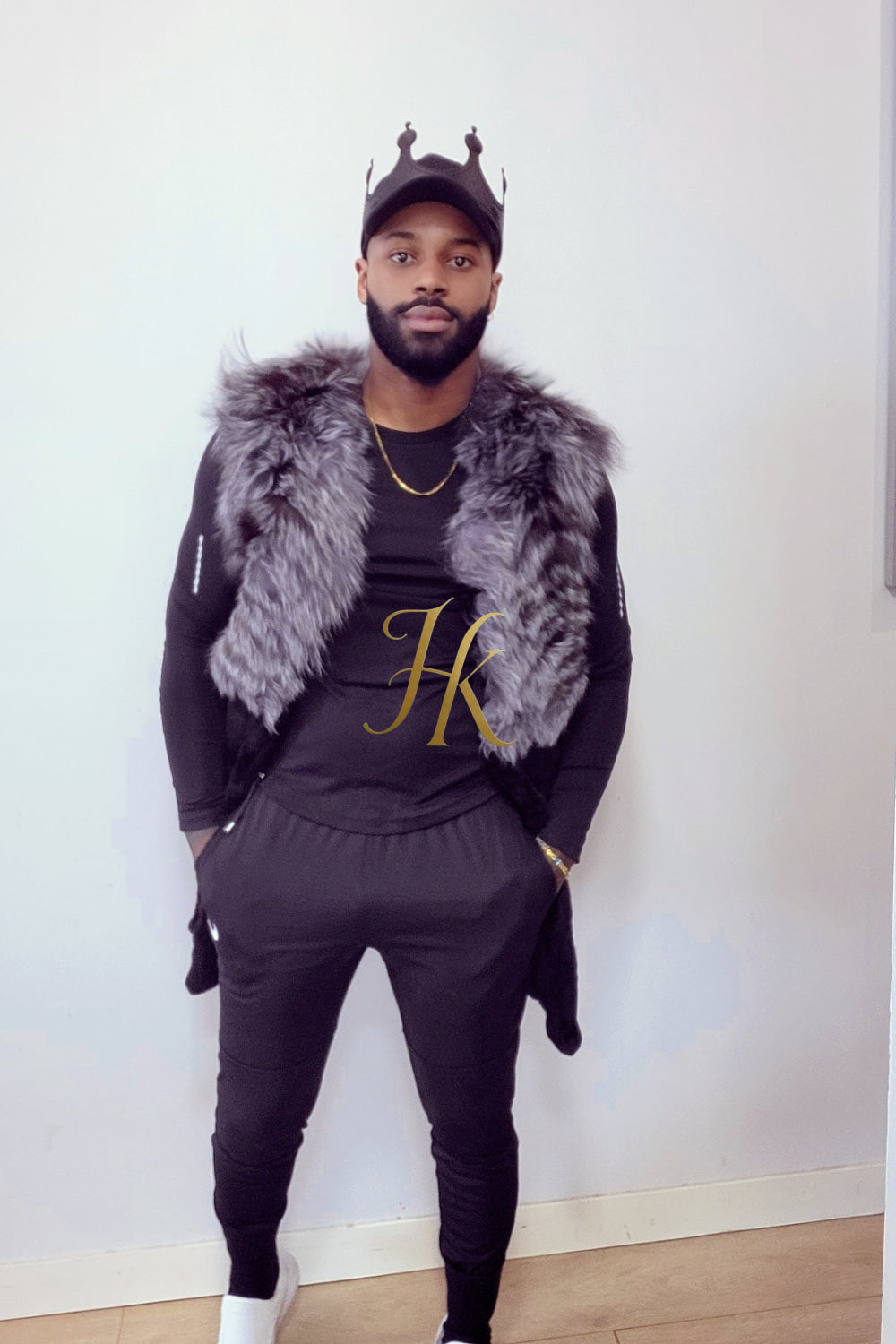 Real Mink Fur long Sleeveless Coat with Silver Fox Fur Shawl | Luxury Winter Fashion for men and women - kayibstrore