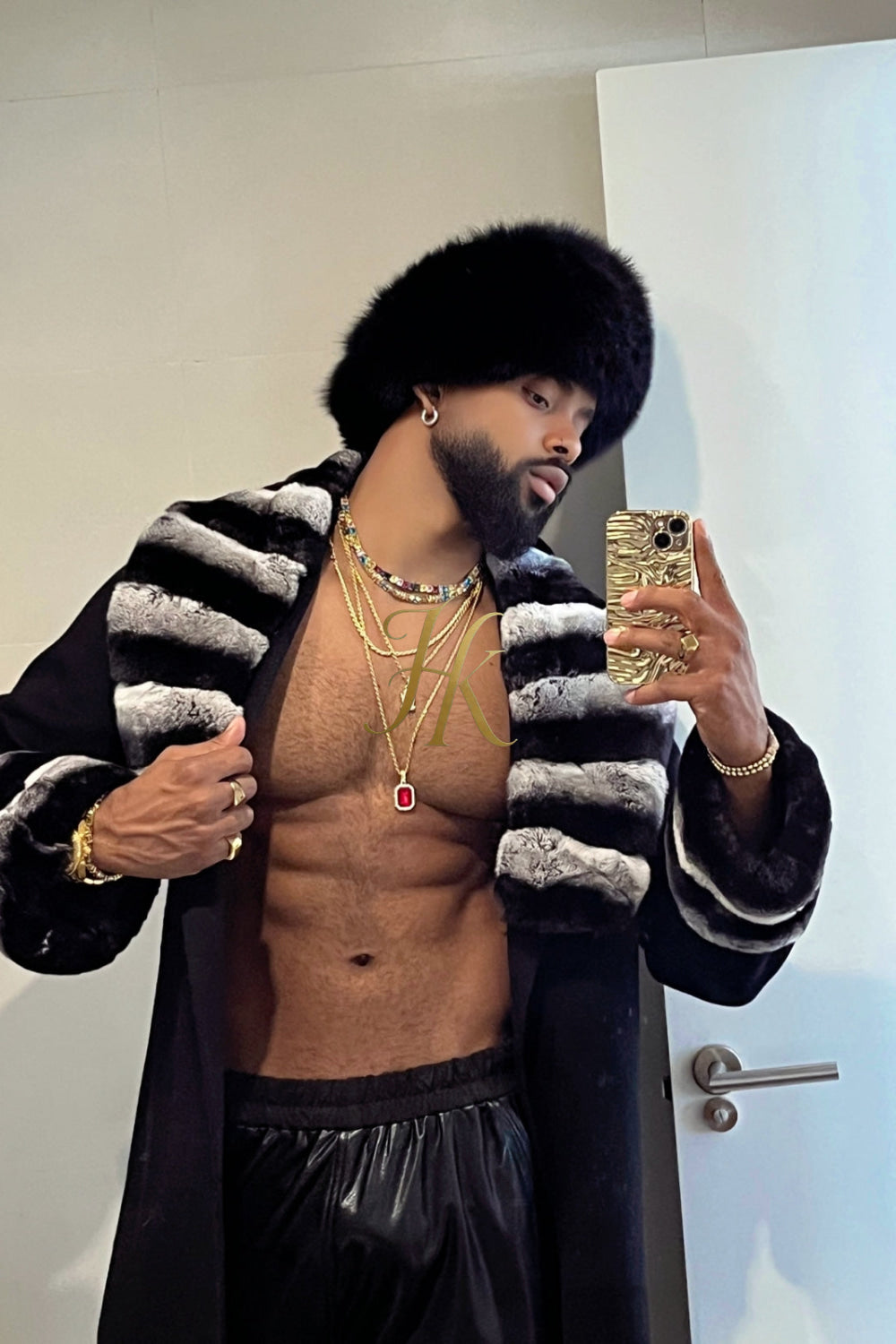 Luxury Handmade Premium Cashmere & 100% wool Real Fur Coats: Men's & Women's cashmere Jackets with Rex Rabbit Fur Collar |  100% Cashmere Winter Elegance" - kayibstrore