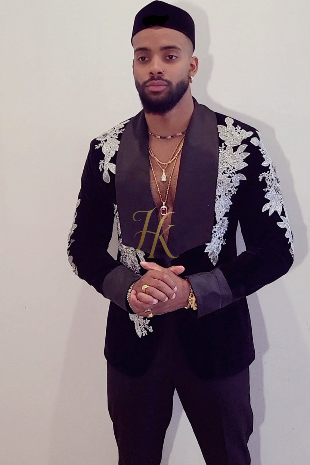 Best Handmade Custom velvet blazer Men's Suit with Sheer Velvet Lapel - Elevate Formal Style | KAYIB - kayibstrore