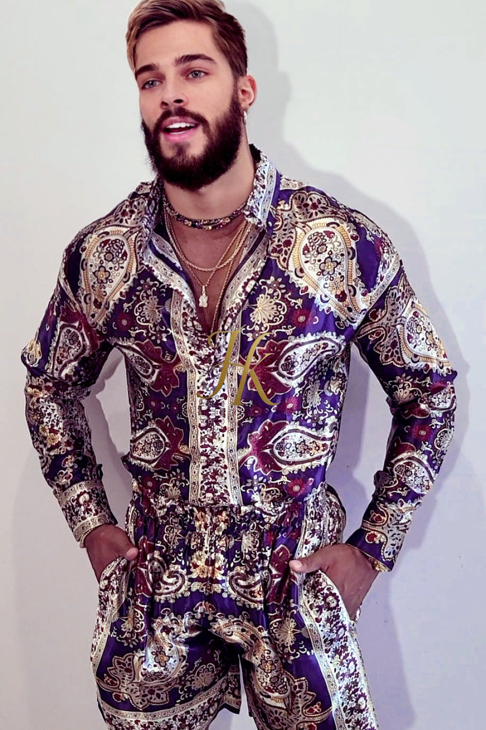Luxury Silk shirt Set - Elevate Your Style with Vibrant Spanish Fashion - Stay Cool and Look Flawless All Summer Long - kayibstrore