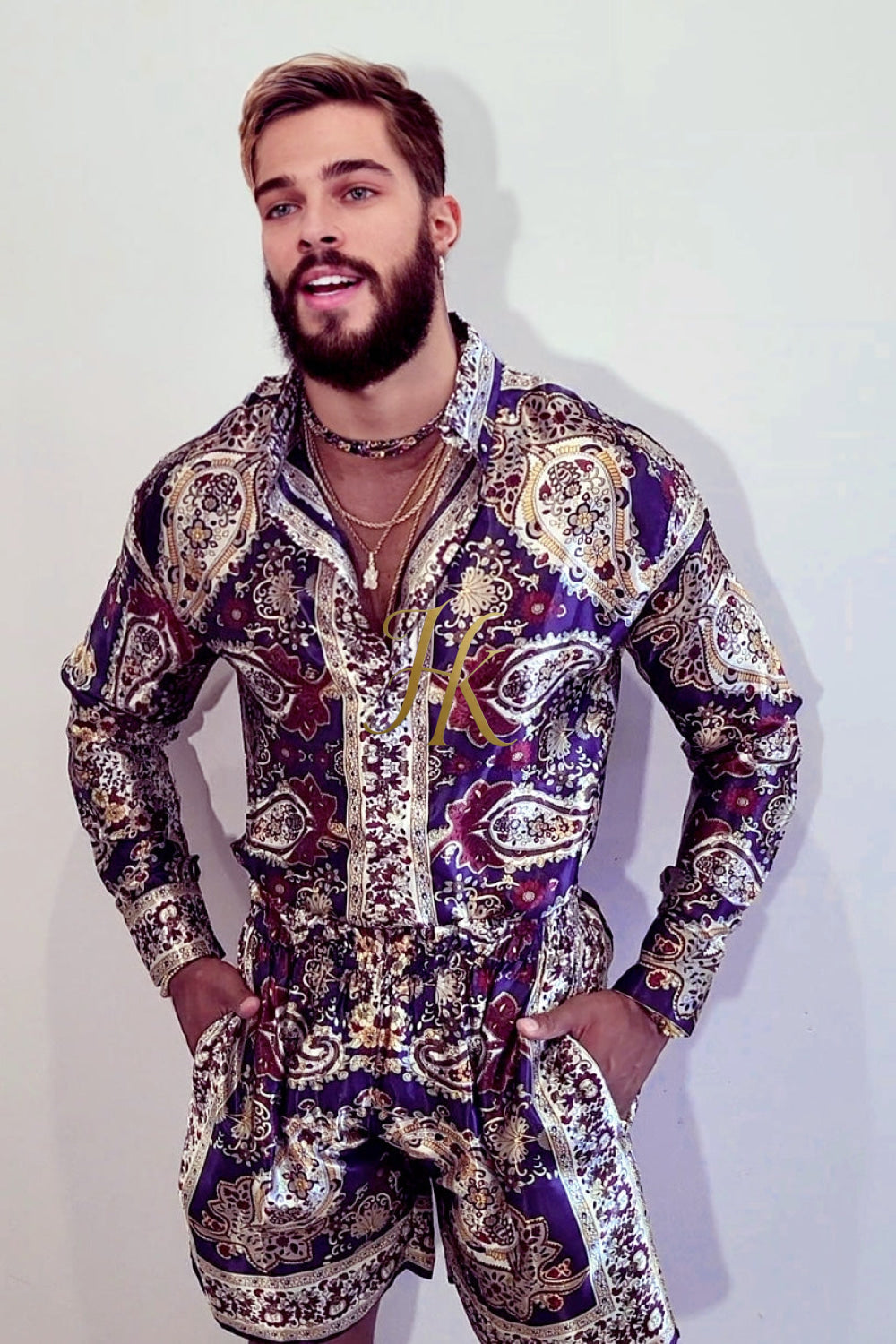 Luxury Silk shirt Set - Elevate Your Style with Vibrant Spanish Fashion - Stay Cool and Look Flawless All Summer Long - kayibstrore