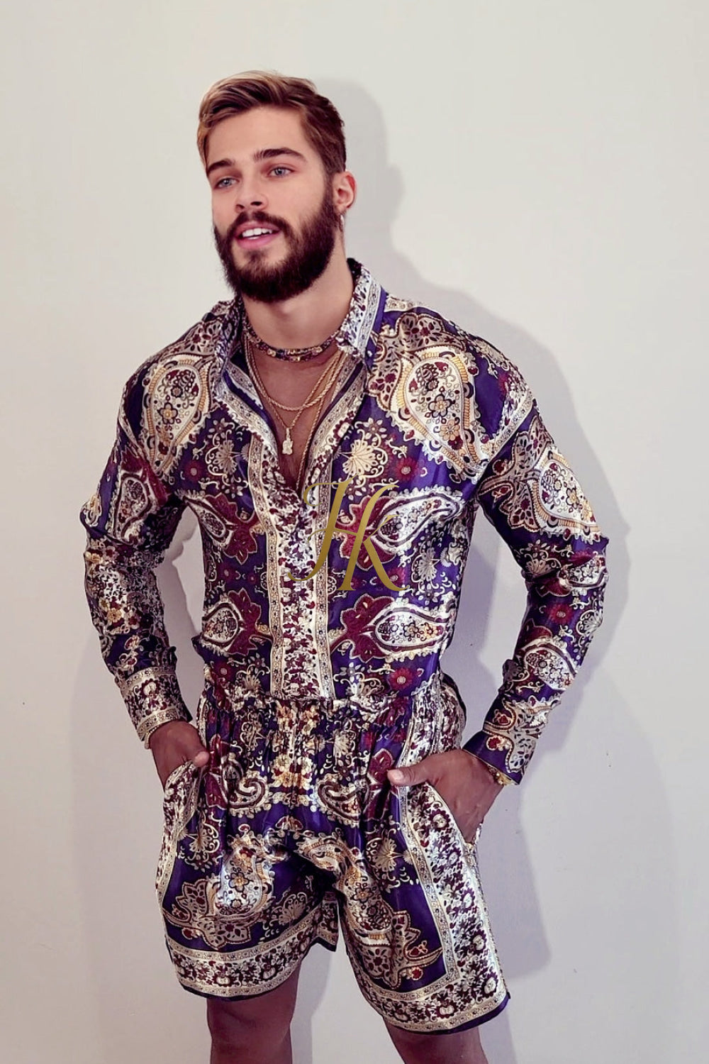 Luxury Silk shirt Set - Elevate Your Style with Vibrant Spanish Fashion - Stay Cool and Look Flawless All Summer Long - kayibstrore