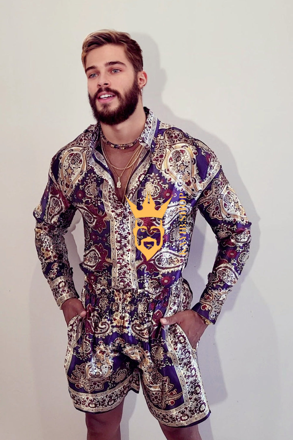 Luxury Silk shirt Set - Elevate Your Style with Vibrant Spanish Fashion - Stay Cool and Look Flawless All Summer Long - kayibstrore