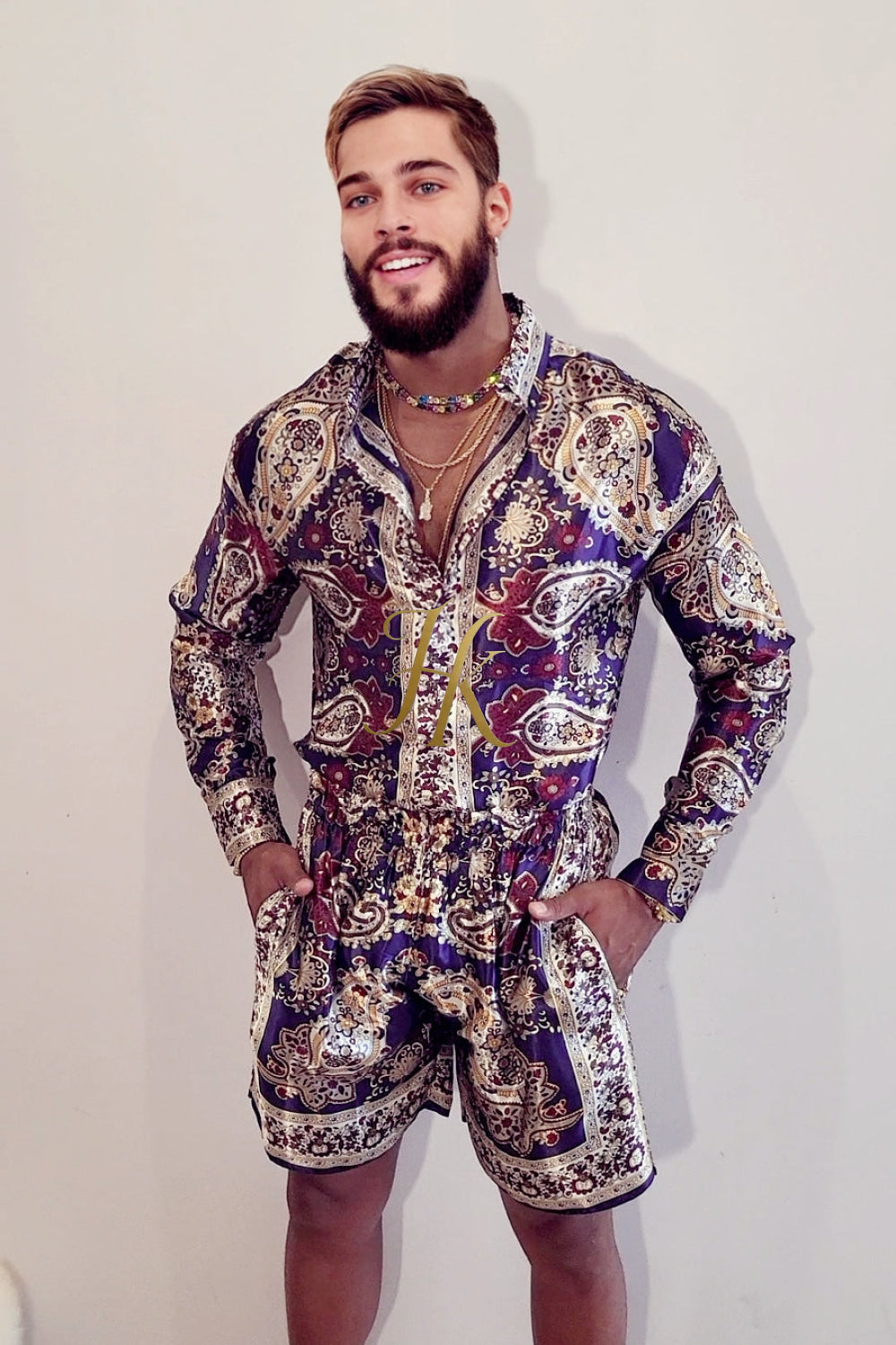 Luxury Silk shirt Set - Elevate Your Style with Vibrant Spanish Fashion - Stay Cool and Look Flawless All Summer Long - kayibstrore