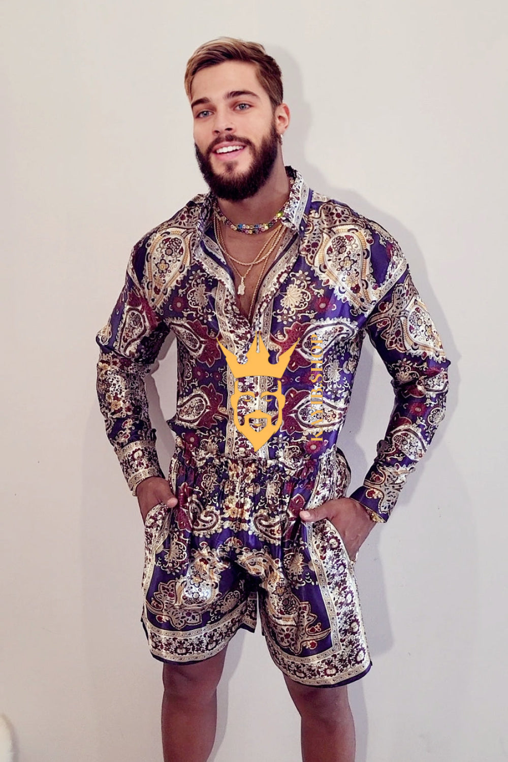 Luxury Silk shirt Set - Elevate Your Style with Vibrant Spanish Fashion - Stay Cool and Look Flawless All Summer Long - kayibstrore