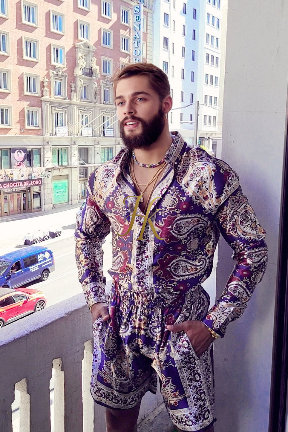 Luxury Silk shirt Set - Elevate Your Style with Vibrant Spanish Fashion - Stay Cool and Look Flawless All Summer Long - kayibstrore