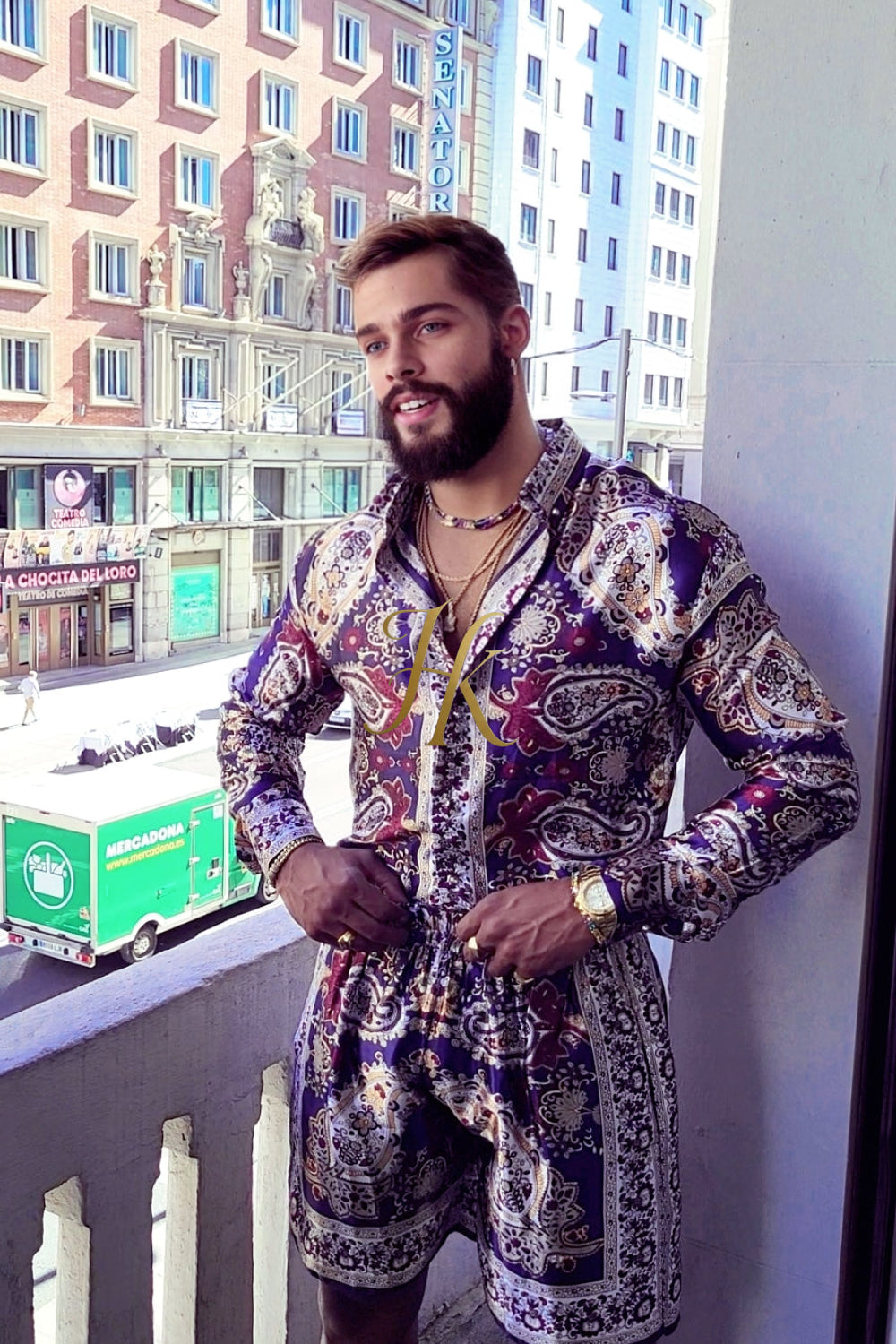 Luxury Silk shirt Set - Elevate Your Style with Vibrant Spanish Fashion - Stay Cool and Look Flawless All Summer Long - kayibstrore