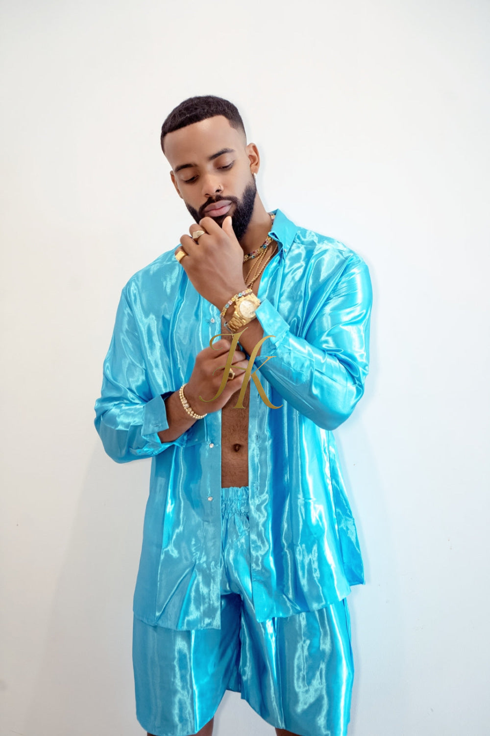 Luxury Silk Shirt Set - Handmade Men's Fashion - kayibstrore