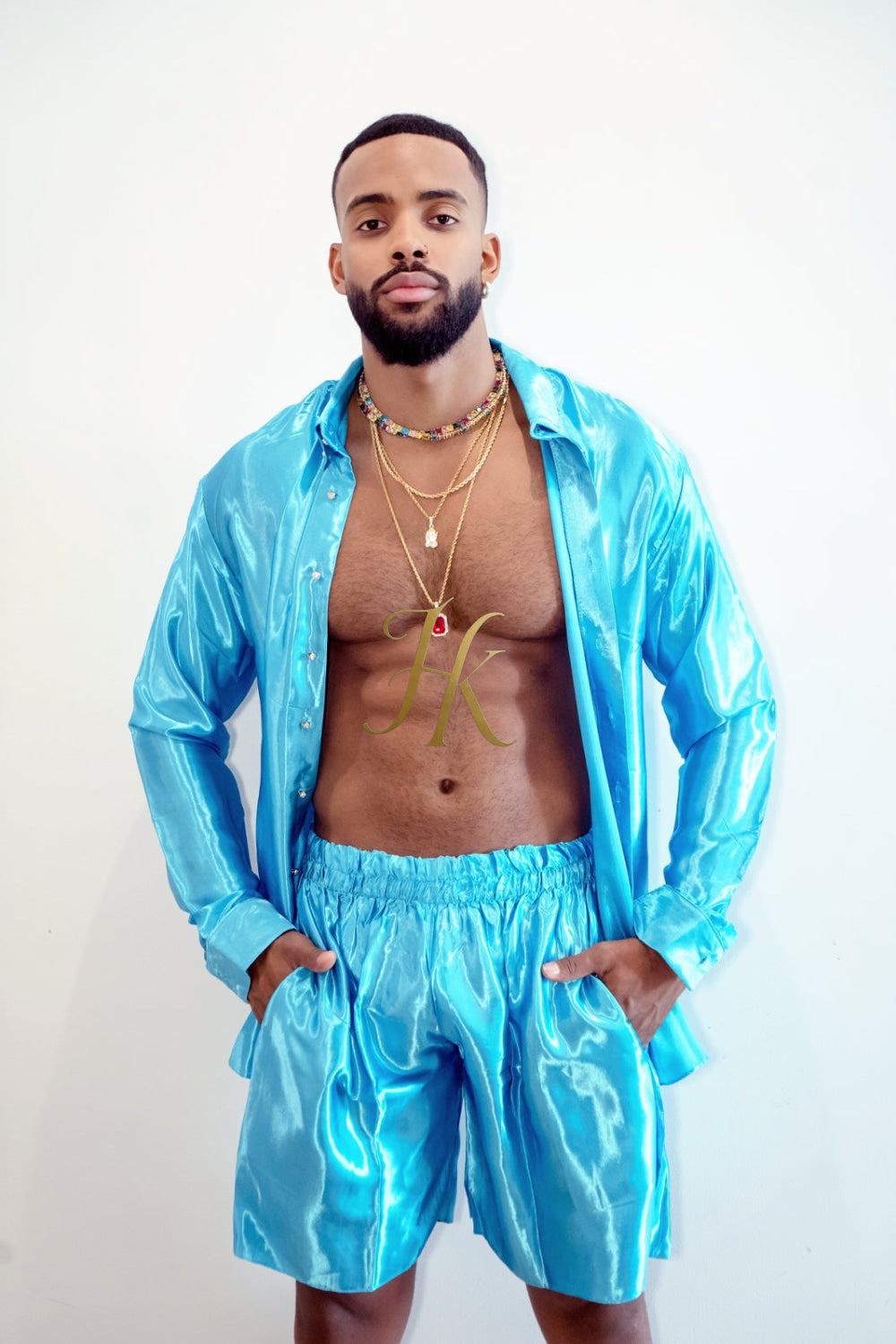 Luxury Silk Shirt Set - Handmade Men's Fashion - kayibstrore
