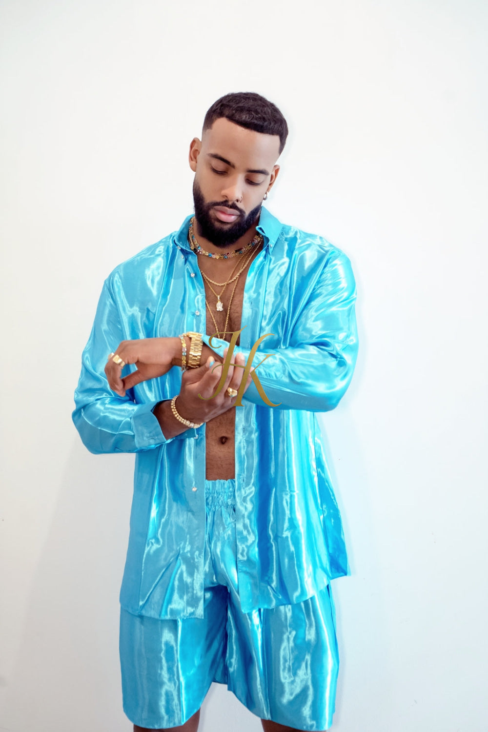 Luxury Silk Shirt Set - Handmade Men's Fashion - kayibstrore