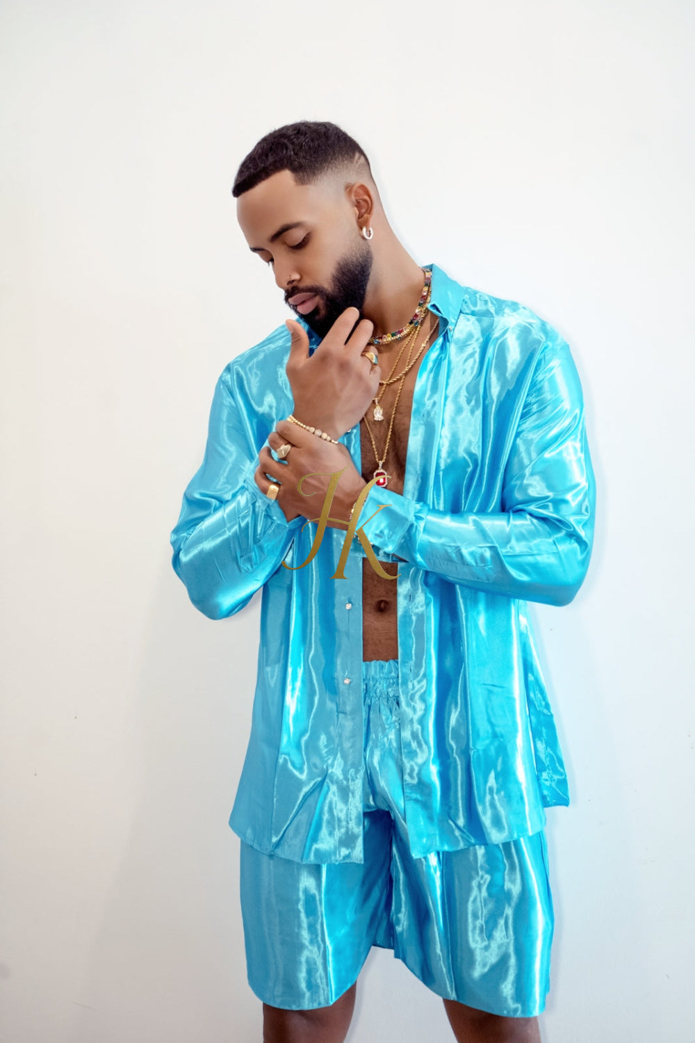 Luxury Silk Shirt Set - Handmade Men's Fashion - kayibstrore