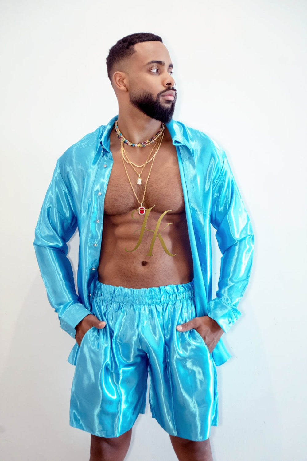 Luxury Silk Shirt Set - Handmade Men's Fashion - kayibstrore