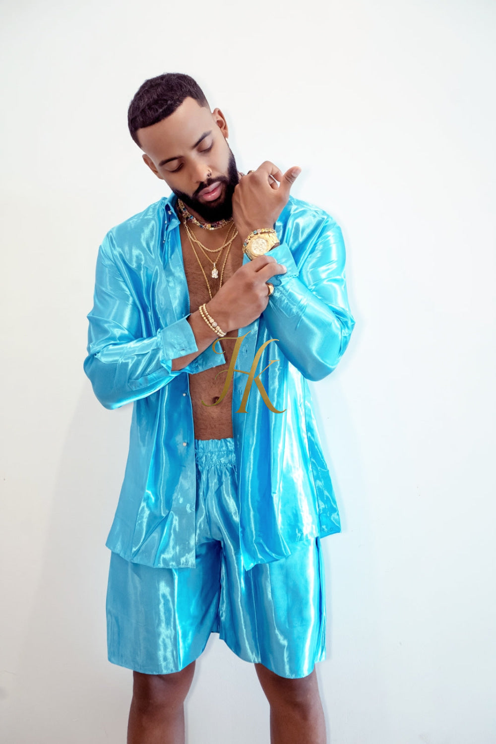 Luxury Silk Shirt Set - Handmade Men's Fashion - kayibstrore