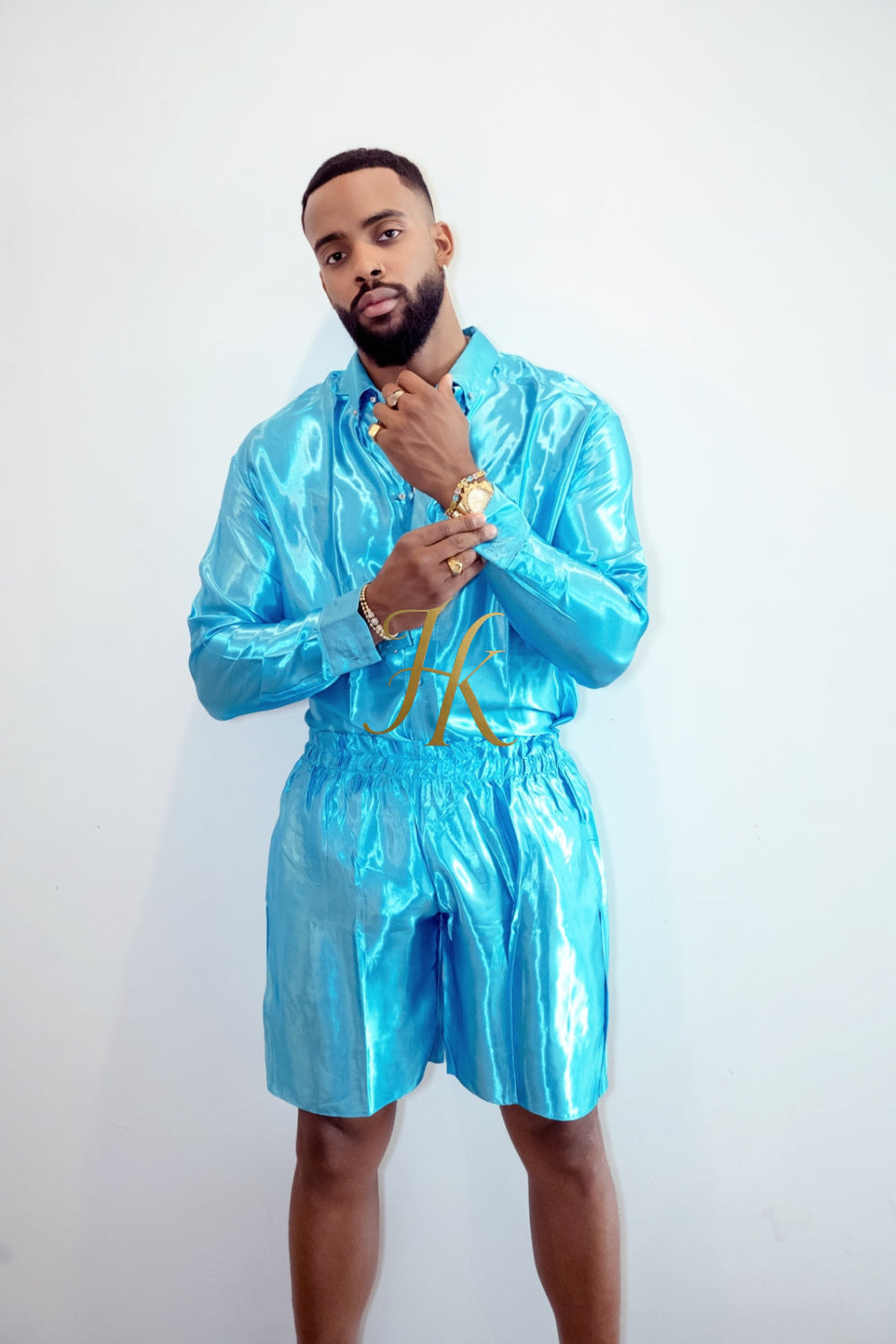 Luxury Silk Shirt Set - Handmade Men's Fashion - kayibstrore