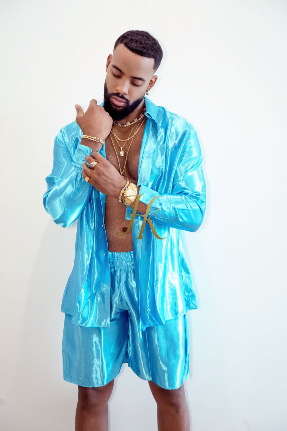 Luxury Silk Shirt Set - Handmade Men's Fashion - kayibstrore