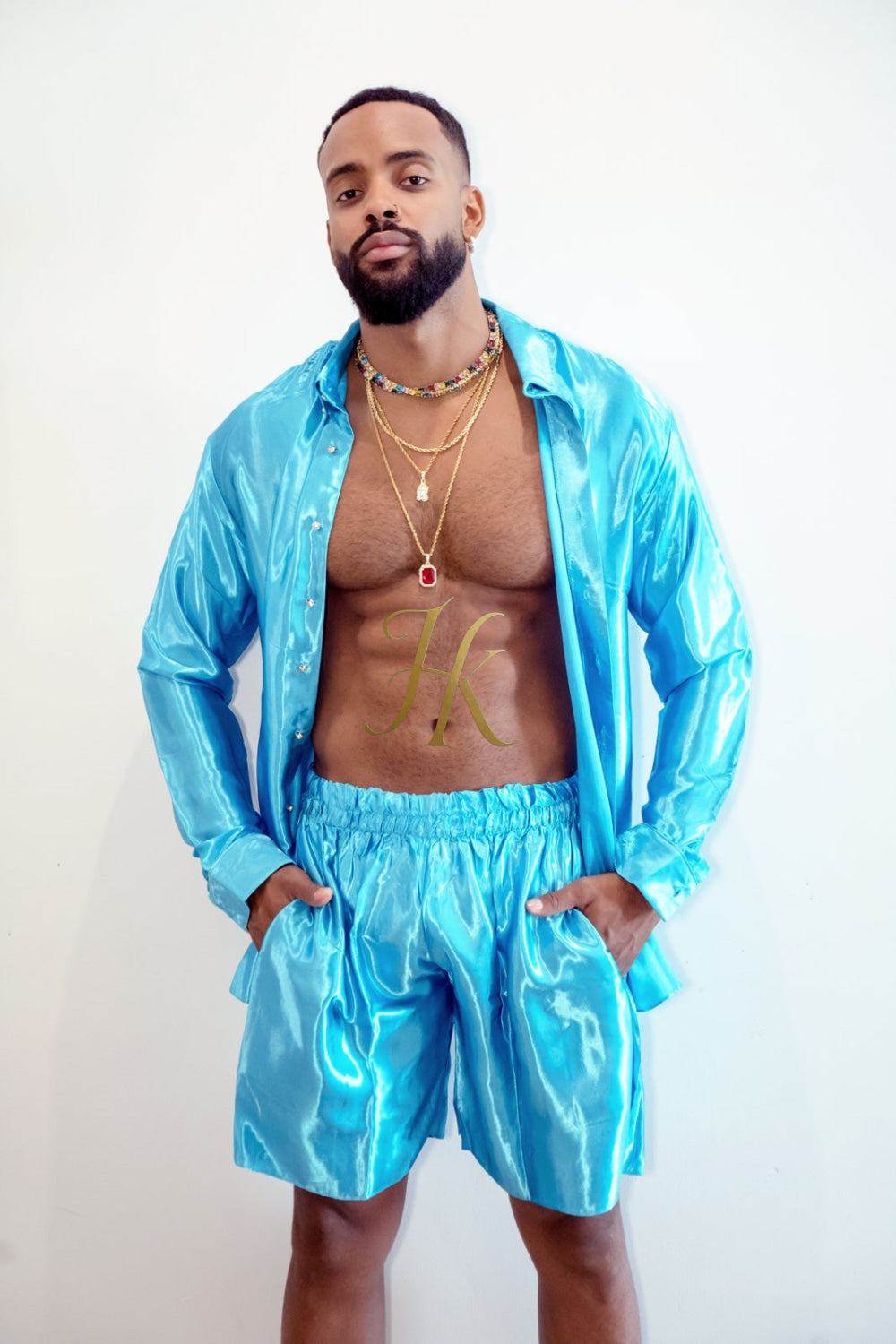 Luxury Silk Shirt Set - Handmade Men's Fashion - kayibstrore