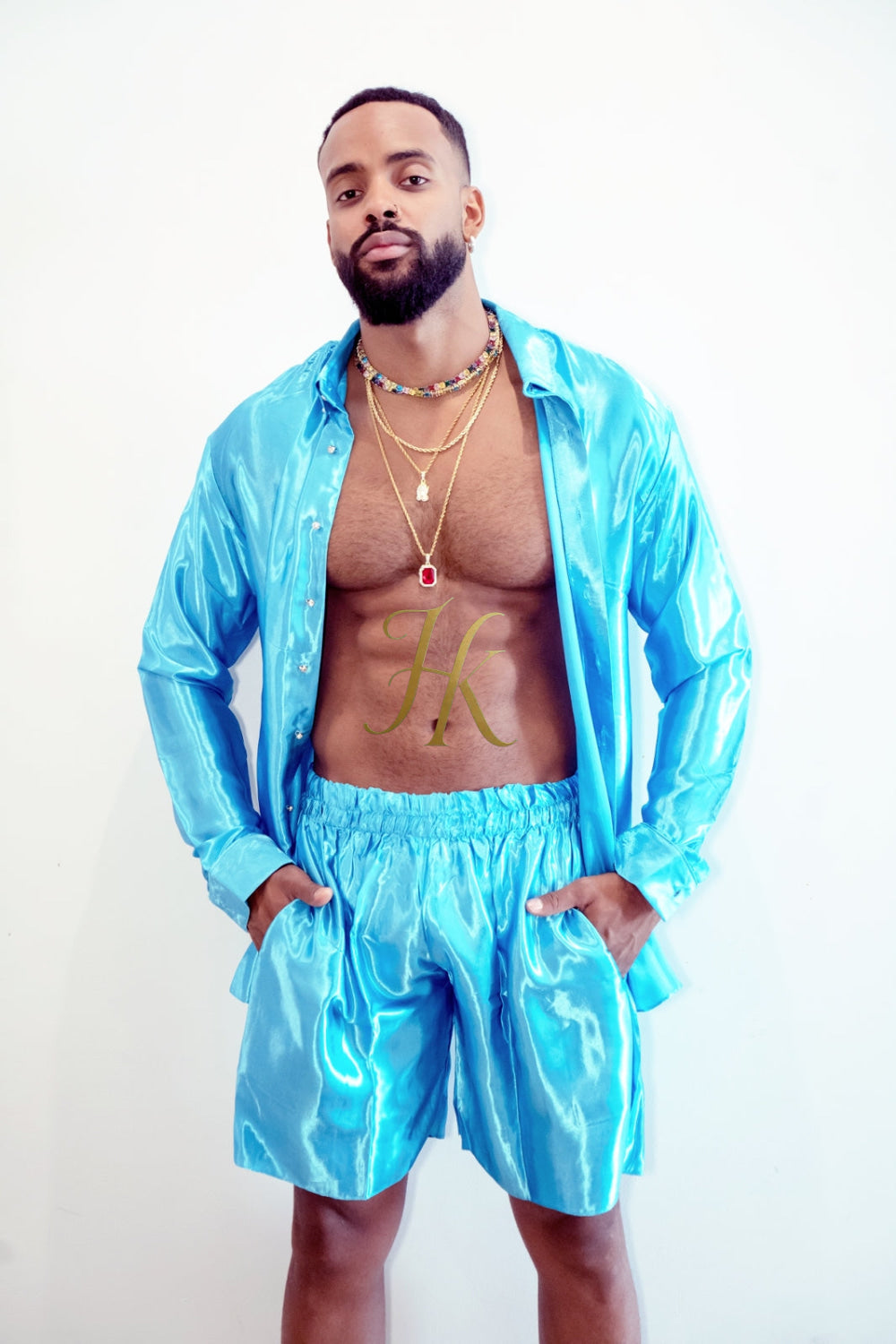 Luxury Silk Shirt Set - Handmade Men's Fashion - kayibstrore