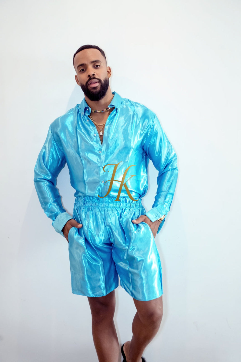Luxury Silk Shirt Set - Handmade Men's Fashion - kayibstrore
