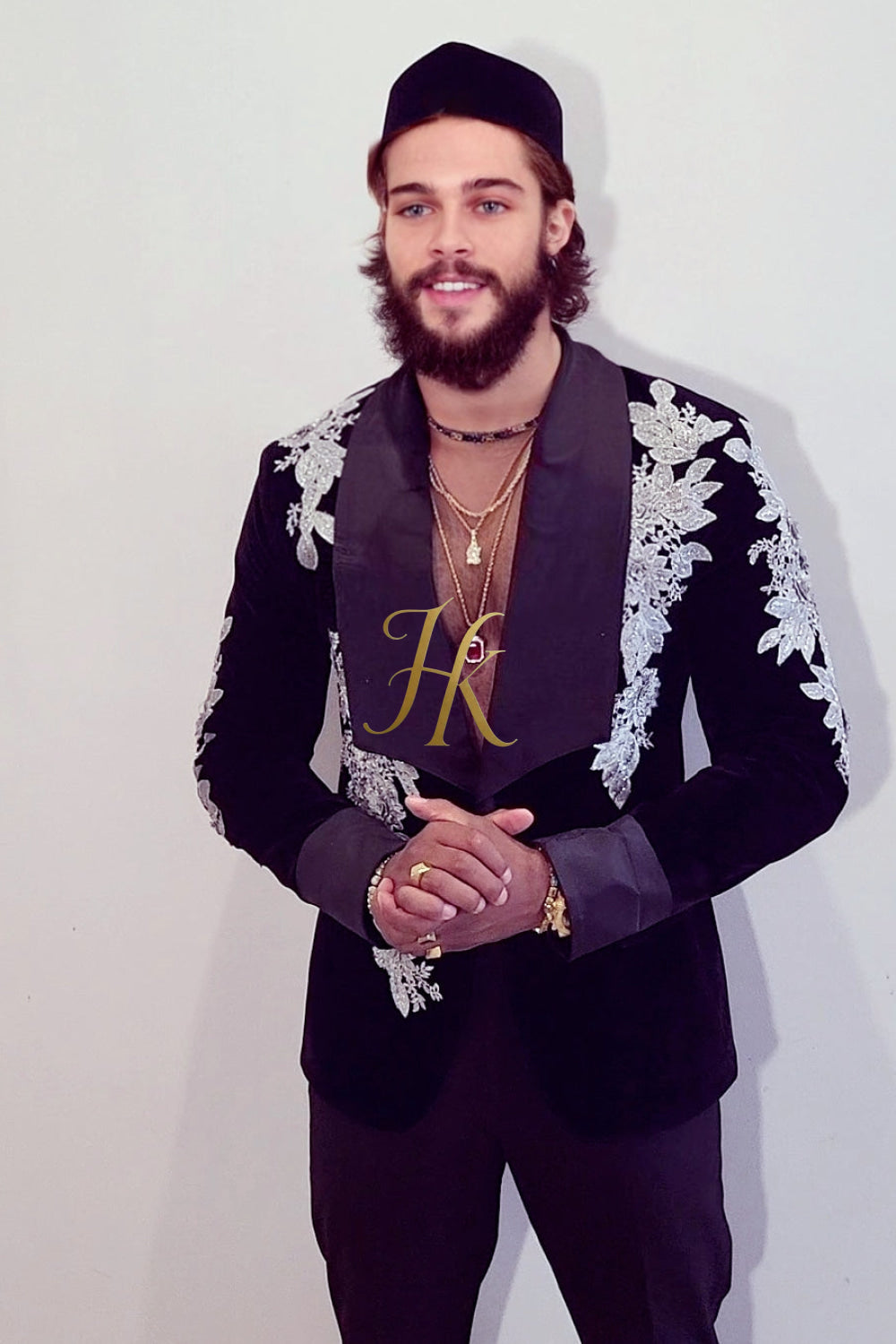 Best Handmade Custom velvet blazer Men's Suit with Sheer Velvet Lapel - Elevate Formal Style | KAYIB - kayibstrore