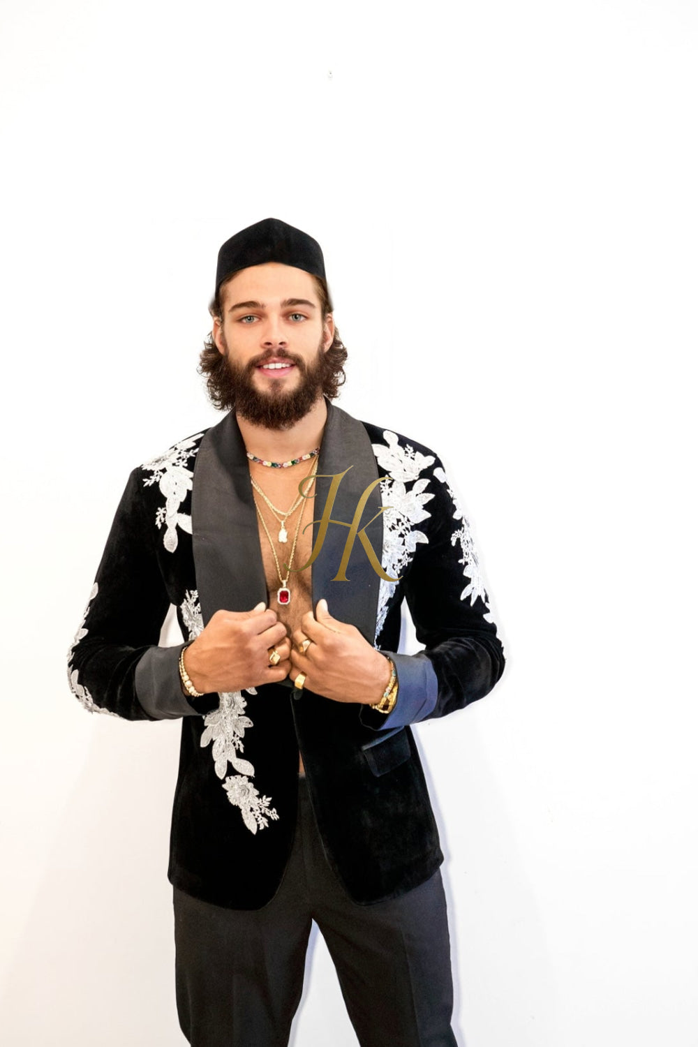 Best Handmade Custom velvet blazer Men's Suit with Sheer Velvet Lapel - Elevate Formal Style | KAYIB - kayibstrore
