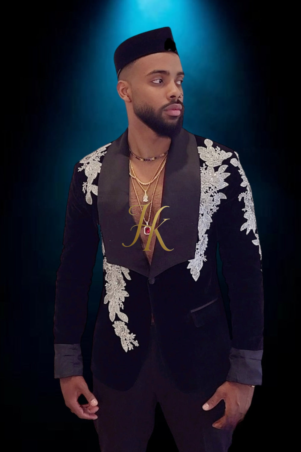Best Handmade Custom velvet blazer Men's Suit with Sheer Velvet Lapel - Elevate Formal Style | KAYIB - kayibstrore