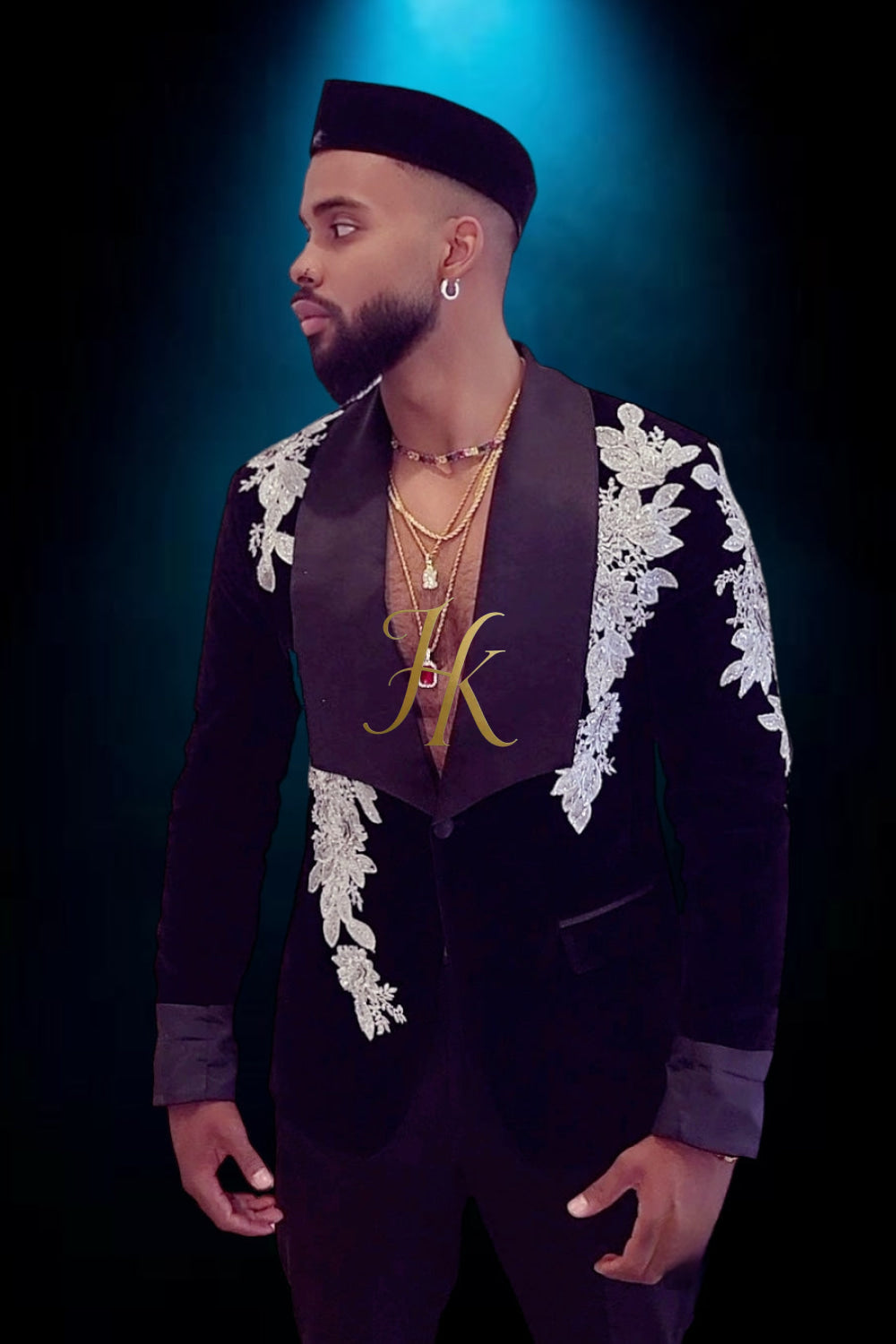 Best Handmade Custom velvet blazer Men's Suit with Sheer Velvet Lapel - Elevate Formal Style | KAYIB - kayibstrore