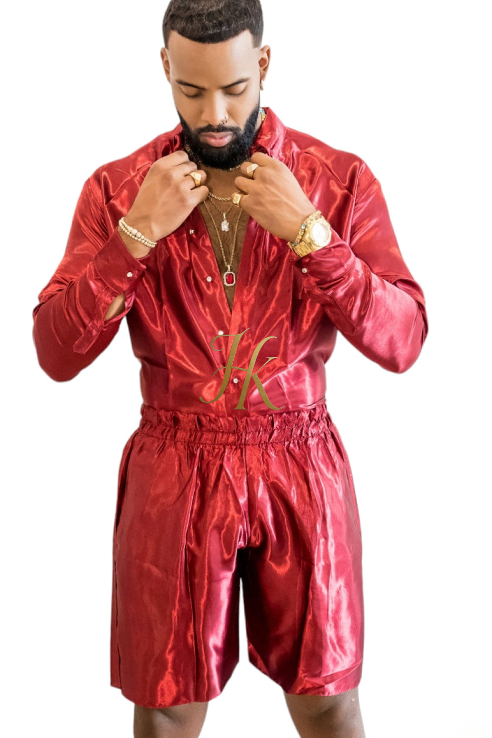 Beachwear Luxury Silk Shirt Set - Handmade Men's Fashion - kayibstrore